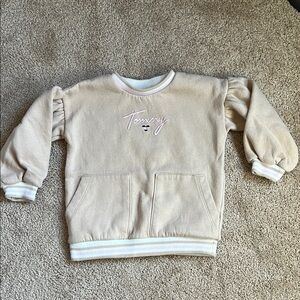 Tommy Hilfiger Kids Beige Sweatshirt with Light Pink Details.    Size 3T